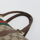 GUCCI GG Supreme Web Sherry Line Hand Bag PVC Beige Gold Auth 187823-14