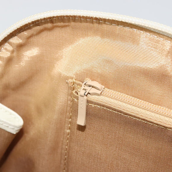 BURBERRY Nova Check Hand Bag Canvas Beige Silver Auth 187825A
