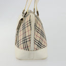 BURBERRY Nova Check Hand Bag Canvas Beige Silver Auth 187825A-3