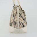 BURBERRY Nova Check Hand Bag Canvas Beige Silver Auth 187825A-4