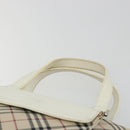 BURBERRY Nova Check Hand Bag Canvas Beige Silver Auth 187825A-8