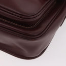 CARTIER Shoulder Bag Leather Bordeaux Gold Auth 187826-14