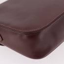 CARTIER Shoulder Bag Leather Bordeaux Gold Auth 187826-15