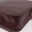 CARTIER Shoulder Bag Leather Bordeaux Gold Auth 187826-16