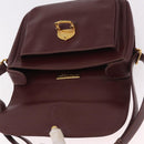 CARTIER Shoulder Bag Leather Bordeaux Gold Auth 187826-10