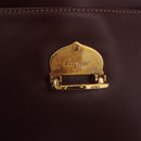 CARTIER Shoulder Bag Leather Bordeaux Gold Auth 187826-11