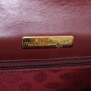 CARTIER Shoulder Bag Leather Bordeaux Gold Auth 187826-18