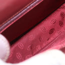 CARTIER Shoulder Bag Leather Bordeaux Gold Auth 187826-12