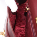 CARTIER Shoulder Bag Leather Bordeaux Gold Auth 187826-20