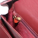 CARTIER Shoulder Bag Leather Bordeaux Gold Auth 187826-21