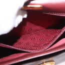 CARTIER Shoulder Bag Leather Bordeaux Gold Auth 187826-22