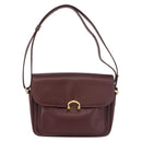 CARTIER Shoulder Bag Leather Bordeaux Gold Auth 187826-13