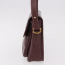 CARTIER Shoulder Bag Leather Bordeaux Gold Auth 187826-3