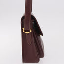 CARTIER Shoulder Bag Leather Bordeaux Gold Auth 187826-4