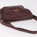 CARTIER Shoulder Bag Leather Bordeaux Gold Auth 187826-6
