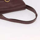 CARTIER Shoulder Bag Leather Bordeaux Gold Auth 187826-7
