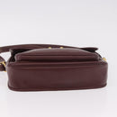 CARTIER Shoulder Bag Leather Bordeaux Gold Auth 187826-5