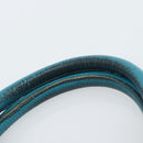Miu Miu Hand Bag Leather 2way Turquoise Blue Gold Auth 187827-10