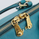 Miu Miu Hand Bag Leather 2way Turquoise Blue Gold Auth 187827-23