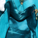 Miu Miu Hand Bag Leather 2way Turquoise Blue Gold Auth 187827-26