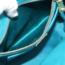 Miu Miu Hand Bag Leather 2way Turquoise Blue Gold Auth 187827-29