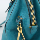 Miu Miu Hand Bag Leather 2way Turquoise Blue Gold Auth 187827-6