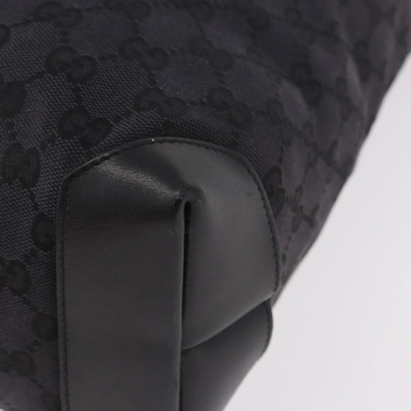 GUCCI GG Canvas Sherry Line Tote Bag Black Silver 019 0401 Auth 187830A
