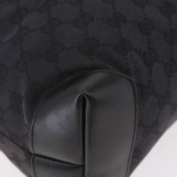 GUCCI GG Canvas Sherry Line Tote Bag Black Silver 019 0401 Auth 187830A