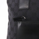 GUCCI GG Canvas Sherry Line Tote Bag Black Silver 019 0401 Auth 187830A-18