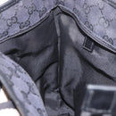 GUCCI GG Canvas Sherry Line Tote Bag Black Silver 019 0401 Auth 187830A-21