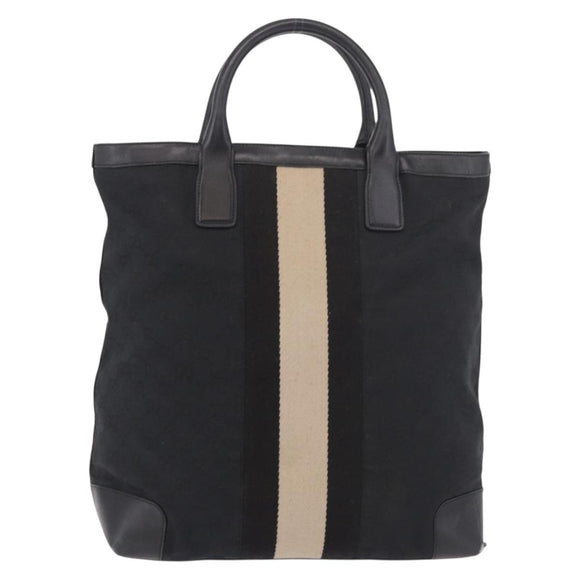 GUCCI GG Canvas Sherry Line Tote Bag Black 002 1098 Auth 187831