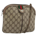 GUCCI GG Supreme Web Sherry Line Bag PVC Beige Gold 904 02 047 Auth 187832-1