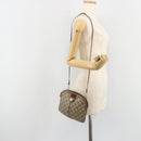 GUCCI GG Supreme Web Sherry Line Bag PVC Beige Gold 904 02 047 Auth 187832-24
