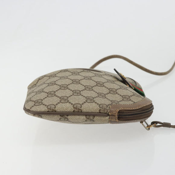 GUCCI GG Supreme Web Sherry Line Bag PVC Beige Gold 904 02 047 Auth 187832