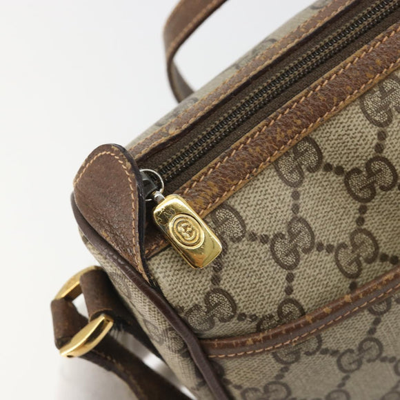 GUCCI GG Supreme Web Sherry Line Bag PVC Beige Gold 89 02 032 Auth 187833