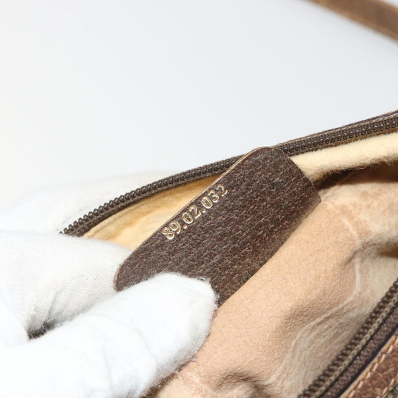 GUCCI GG Supreme Web Sherry Line Bag PVC Beige Gold 89 02 032 Auth 187833