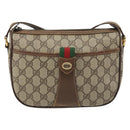 GUCCI GG Supreme Web Sherry Line Bag PVC Beige Gold 89 02 032 Auth 187833-13