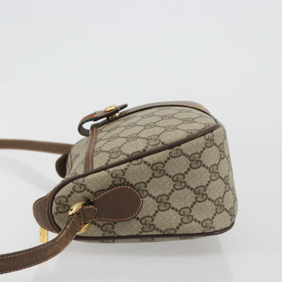 GUCCI GG Supreme Web Sherry Line Bag PVC Beige Gold 89 02 032 Auth 187833