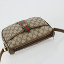 GUCCI GG Supreme Web Sherry Line Bag PVC Beige Gold 89 02 032 Auth 187833-6