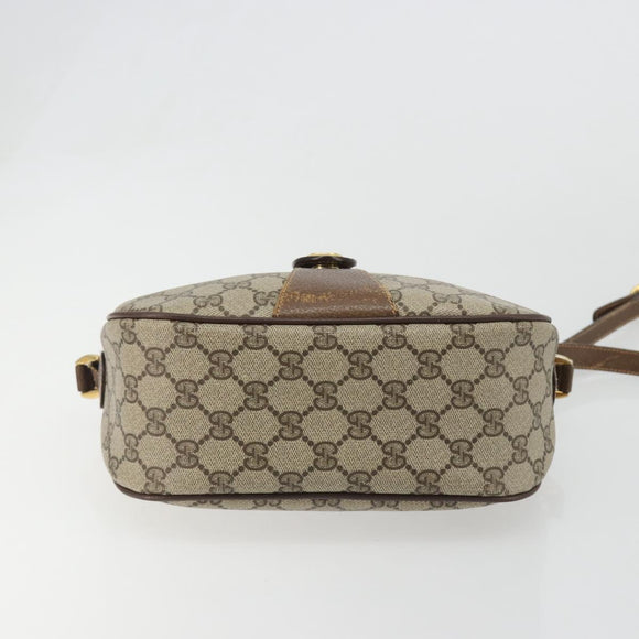 GUCCI GG Supreme Web Sherry Line Bag PVC Beige Gold 89 02 032 Auth 187833