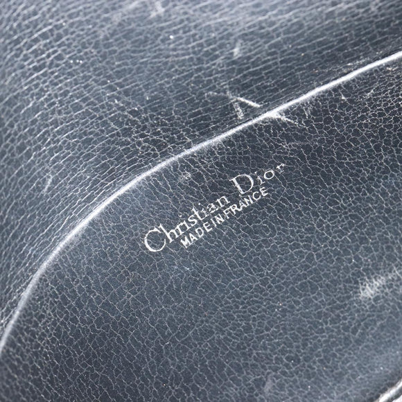 Christian Dior Shoulder Bag Leather Black Gold Auth 187835