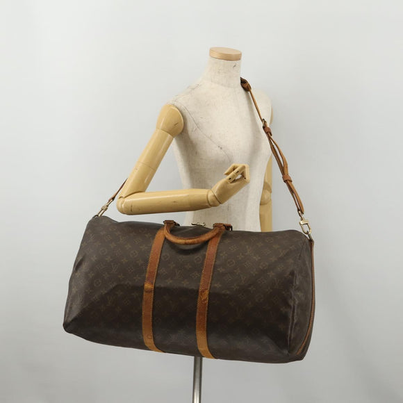 LOUIS VUITTON Monogram Keepall Bandouliere 55 Boston Bag M41414 LV Auth 187837