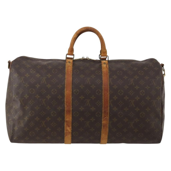LOUIS VUITTON Monogram Keepall Bandouliere 55 Boston Bag M41414 LV Auth 187837