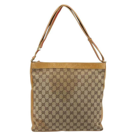 GUCCI GG Canvas Sherry Line Jackie Shoulder Bag Beige Gold 001 4094 Auth 187848