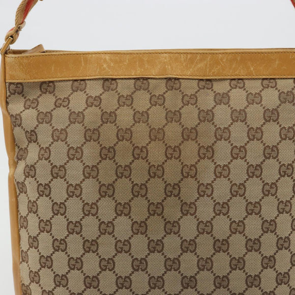 GUCCI GG Canvas Sherry Line Jackie Shoulder Bag Beige Gold 001 4094 Auth 187848