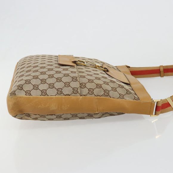 GUCCI GG Canvas Sherry Line Jackie Shoulder Bag Beige Gold 001 4094 Auth 187848