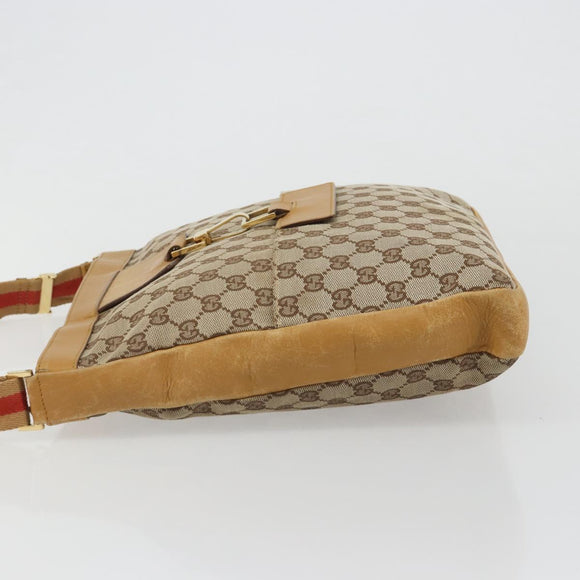 GUCCI GG Canvas Sherry Line Jackie Shoulder Bag Beige Gold 001 4094 Auth 187848
