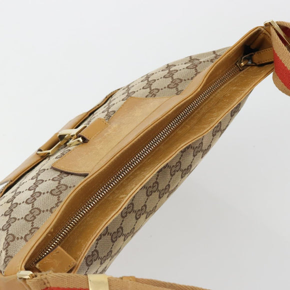 GUCCI GG Canvas Sherry Line Jackie Shoulder Bag Beige Gold 001 4094 Auth 187848