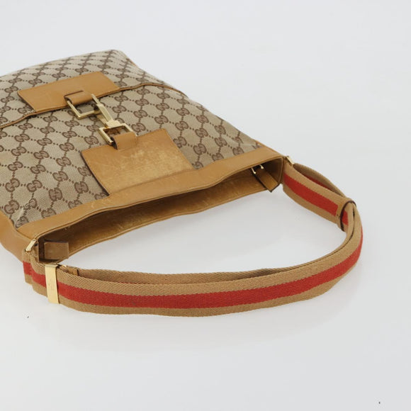 GUCCI GG Canvas Sherry Line Jackie Shoulder Bag Beige Gold 001 4094 Auth 187848