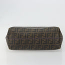 FENDI Zucca Canvas Tote Bag PVC Black Brown Auth 187849-5